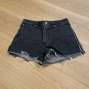 Abercrombie & Fitch Dark Gray Frayed Jean Shorts